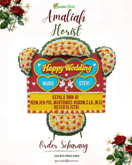 Papan Bunga Pernikahan Batom